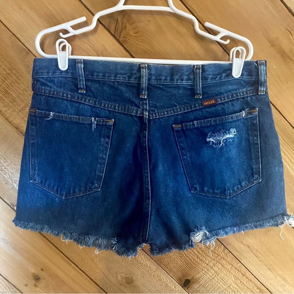 Vintage Rustler High Rise Custom Distressed Denim Cut-off Shorts Size 8 or 10